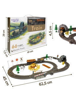 WOOPIE Kolejka Elektryczna Lokomotywa Retro Farma Tor XL 66 el.