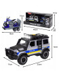 WOOPIE Zestaw Samochód Terenowy Policyjny z Przyczepą na Motocykl