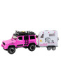 WOOPIE Zestaw Różowy Samochód Terenowy z Przyczepką i Figurką Konia