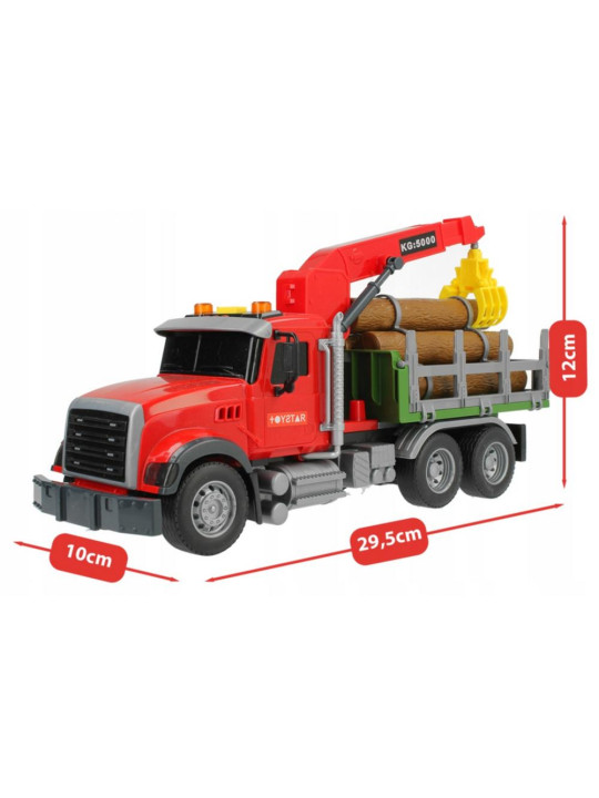 WOOPIE Ciężarówka z Ruchomym Dźwigiem do Drewna Dźwięk Światła 1:14