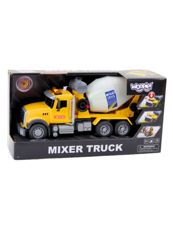 WOOPIE Ciężarówka Betoniarka Obrotowy Bęben Światła Dźwięki Żółta