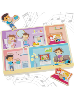 VIGA Puzzle Dźwiękowe Dopasuj Codzienne Aktywności