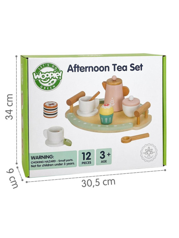 WOOPIE GREEN Drewniany Zestaw do Herbaty i Kawy 12 el. FSC