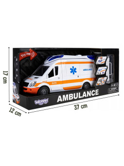 WOOPIE Pogotowie Karetka Ambulans Nosze w Zestawie + Sygnały Dźwiękowe I Świetlne