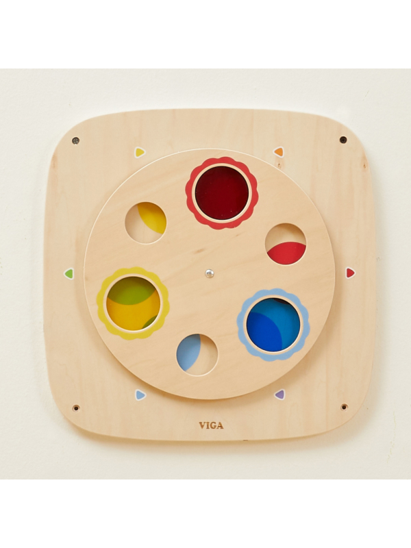 VIGA Drewniana Tablica Manipulacyjna Sensoryczna Mieszanie Kolorów