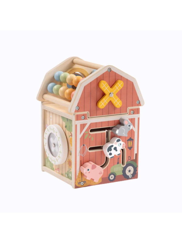 TOOKY TOY Drewniana Stodoła Aktywności Sorter Liczydło Montessori