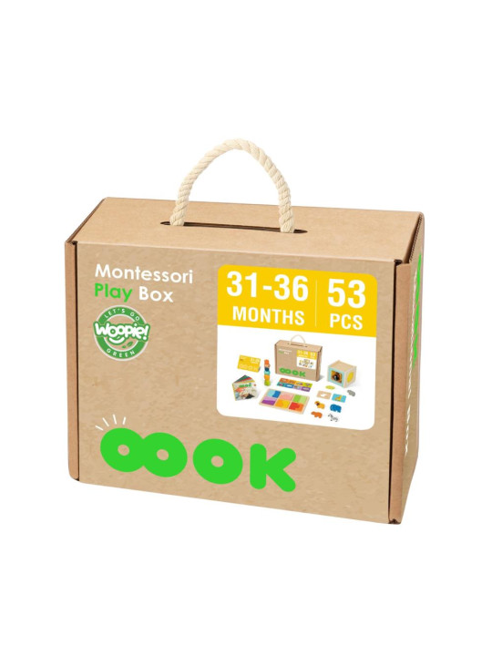 WOOPIE GREEN Box Pudełko XXL Montessori Edukacyjne 7w1 Sensoryczne 31-36 Mies. FSC