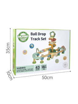 WOOPIE GREEN Drewniany Tor Kulkowy z Efektami Dźwiękowymi Cymbałki FSC