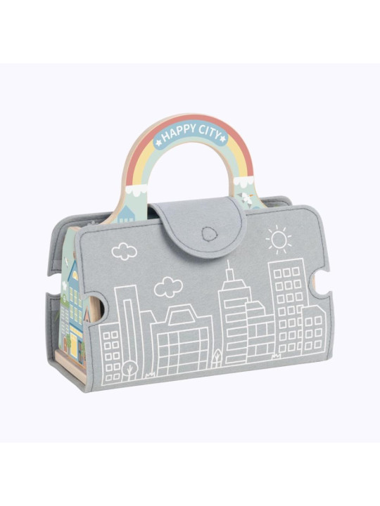 TOOKY TOY Zestaw Mini Miasto Przenośny Zestaw Torba Samochody