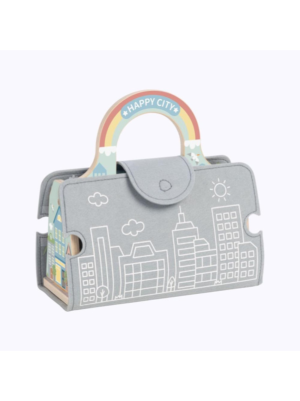 TOOKY TOY Zestaw Mini Miasto Przenośny Zestaw Torba Samochody