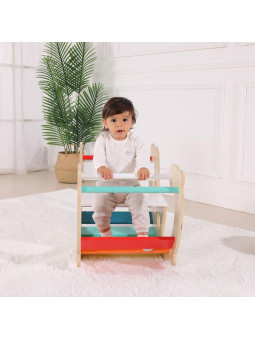 WOOPIE GREEN Drewniany Tęczowy Bujak i Mostek 2w1 Montessori FSC