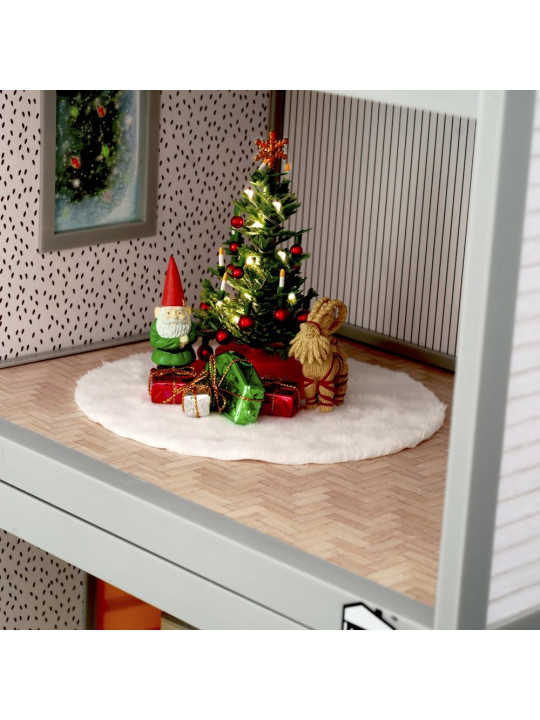 Dekoracje domku dla lalek święta zestaw, choinka, Boże Narodzenie, Lundby