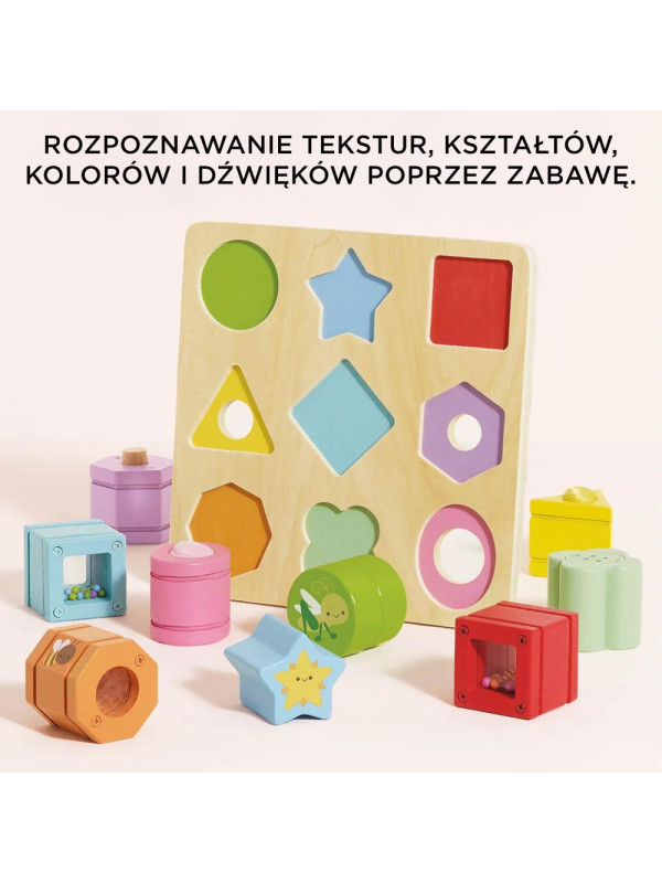 Drewniane klocki sorter zabawka sensoryczna, edukacyjna, dzieci Le Toy Van