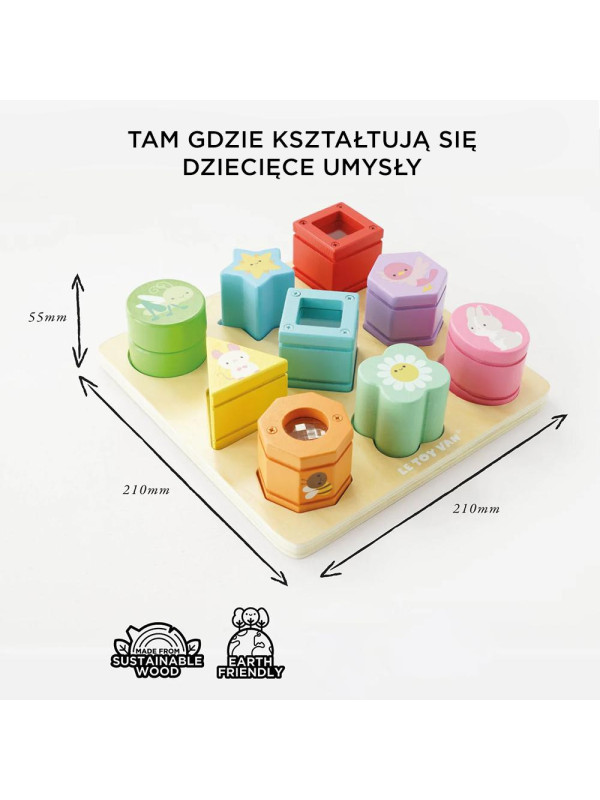 Drewniane klocki sorter zabawka sensoryczna, edukacyjna, dzieci Le Toy Van