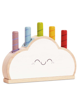 Tęczowa chmurka drewniana zabawka edukacyjna pierwsza gra dzieci Le Toy Van