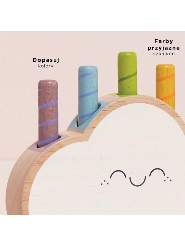 Tęczowa chmurka drewniana zabawka edukacyjna pierwsza gra dzieci Le Toy Van