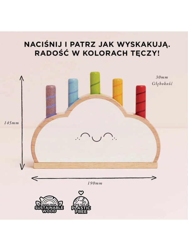 Tęczowa chmurka drewniana zabawka edukacyjna pierwsza gra dzieci Le Toy Van