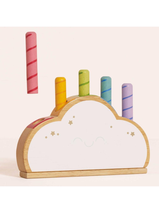 Tęczowa chmurka drewniana zabawka edukacyjna pierwsza gra dzieci Le Toy Van