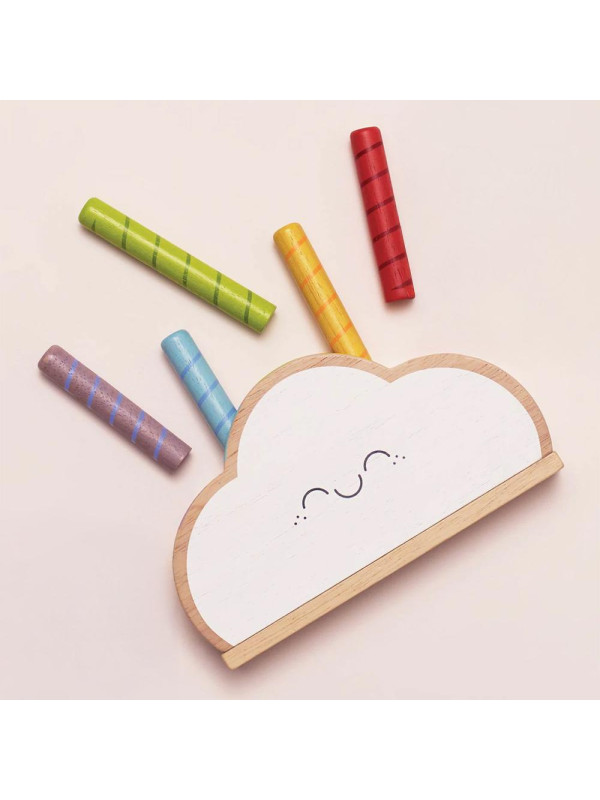 Tęczowa chmurka drewniana zabawka edukacyjna pierwsza gra dzieci Le Toy Van