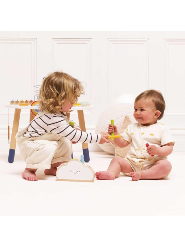 Tęczowa chmurka drewniana zabawka edukacyjna pierwsza gra dzieci Le Toy Van