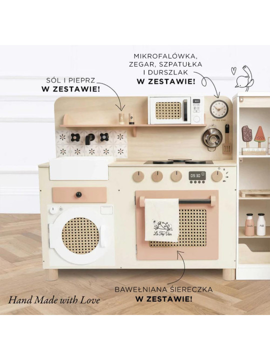 Duża drewniana kuchnia dla dzieci, zabawkowa kuchenka, gotowanie Le Toy Van