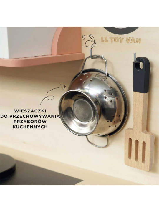 Duża drewniana kuchnia dla dzieci, zabawkowa kuchenka, gotowanie Le Toy Van