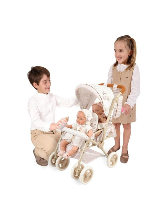 Bliźniaczy wózek regulowany dla lalek do 52cm Verona DeCuevas Toys 90378