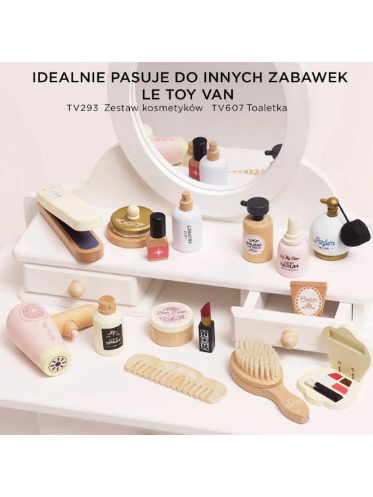 Drewniany zestaw fryzjer, prostowanie włosów, zabawka dla dzieci, Le Toy Van