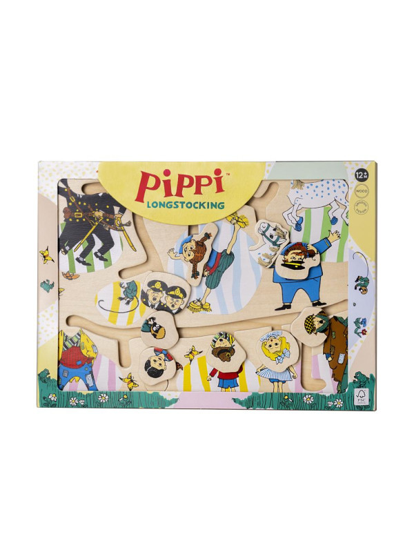 Drewniana układanka puzzle labirynt edukacyjna zabawka dla dzieci Pippi