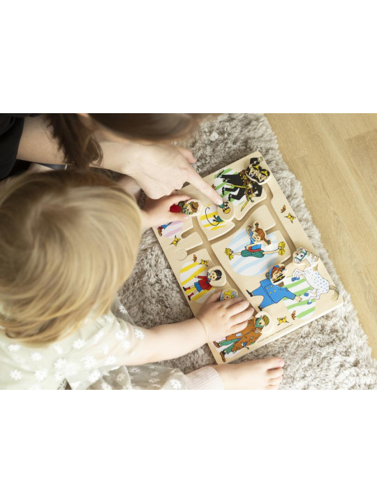 Drewniana układanka puzzle labirynt edukacyjna zabawka dla dzieci Pippi