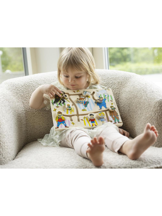 Drewniana układanka puzzle labirynt edukacyjna zabawka dla dzieci Pippi