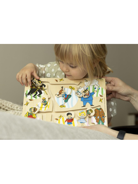 Drewniana układanka puzzle labirynt edukacyjna zabawka dla dzieci Pippi
