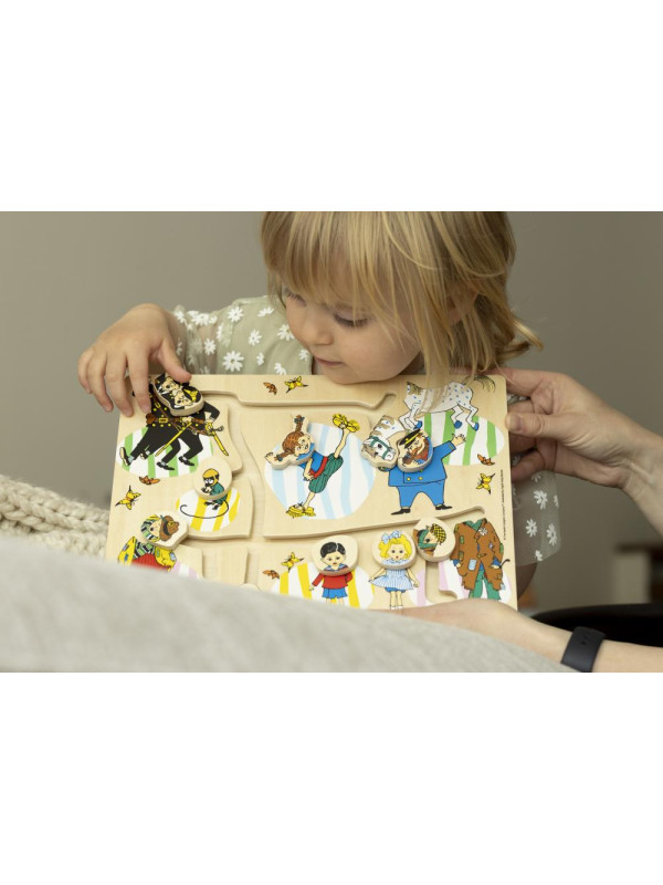 Drewniana układanka puzzle labirynt edukacyjna zabawka dla dzieci Pippi