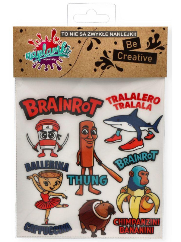Naplamki BRAINROT II czerwony mały arkusz