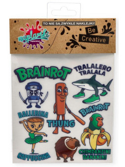 Naplamki BRAINROT I zielony mały arkusz