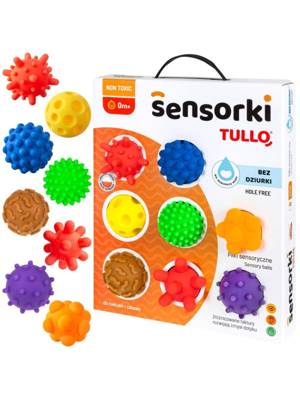 Piłki Sensorki Tullo - 8 piłeczek bez dziurek