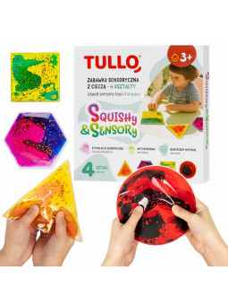 Gniotki, zabawka sensoryczna odstresowująca z cieczą 4 kształty