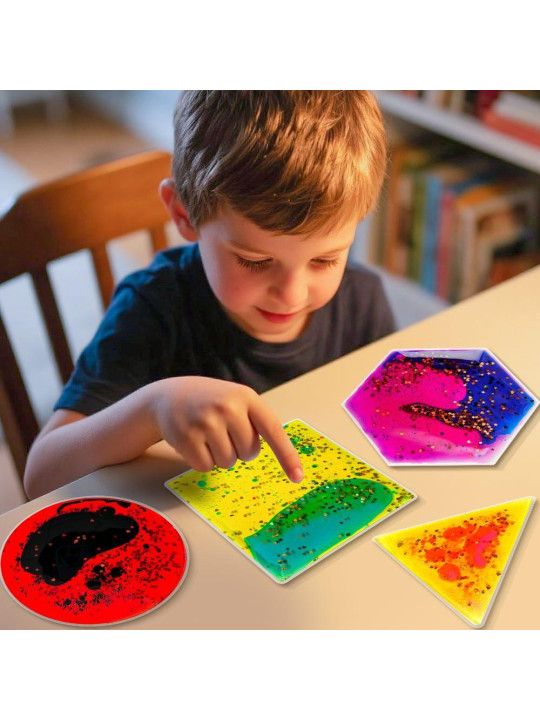 Gniotki, zabawka sensoryczna odstresowująca z cieczą 4 kształty