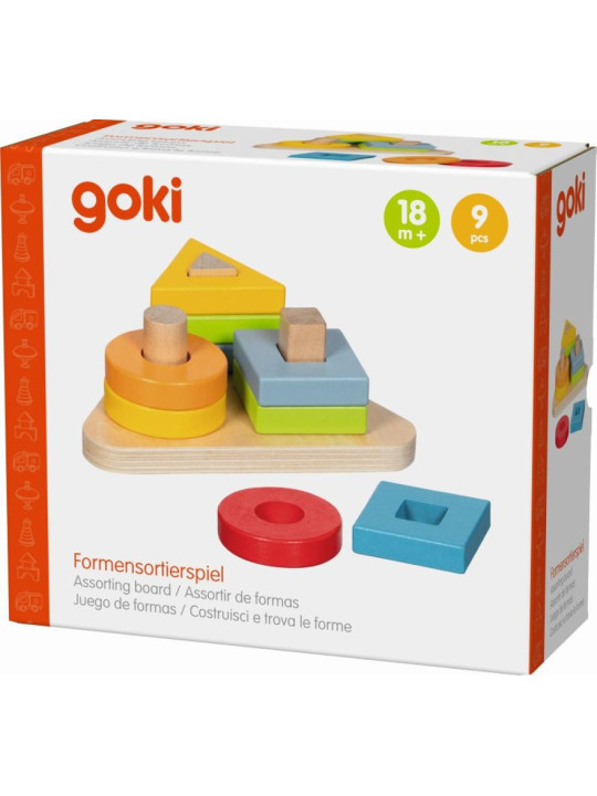 Drewniana układanka sortowanie kolorów Spirala Goki