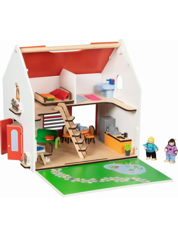 Dwupoziomowy domek dla lalek Eco House 54 el Goki