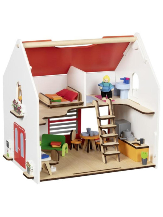 Dwupoziomowy domek dla lalek Eco House 54 el Goki