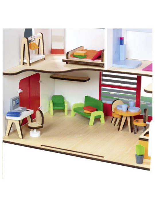 Dwupoziomowy domek dla lalek Eco House 54 el Goki