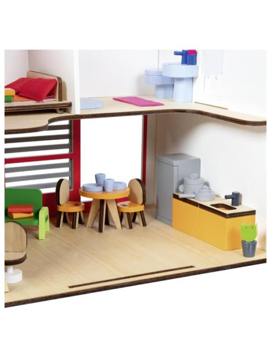 Dwupoziomowy domek dla lalek Eco House 54 el Goki