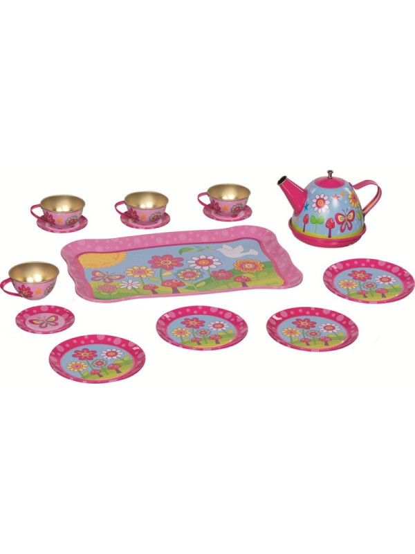 Serwis herbaciany z filiżankami i talerzykami do zabawy dla dzieci Goki