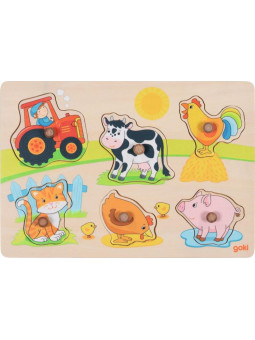 Dopasowywanka układanka dla dzieci drewniana Na farmie Goki