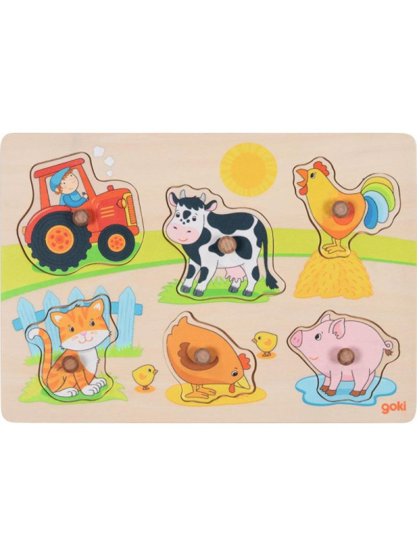 Dopasowywanka układanka dla dzieci drewniana Na farmie Goki