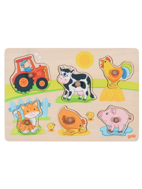 Dopasowywanka układanka dla dzieci drewniana Na farmie Goki