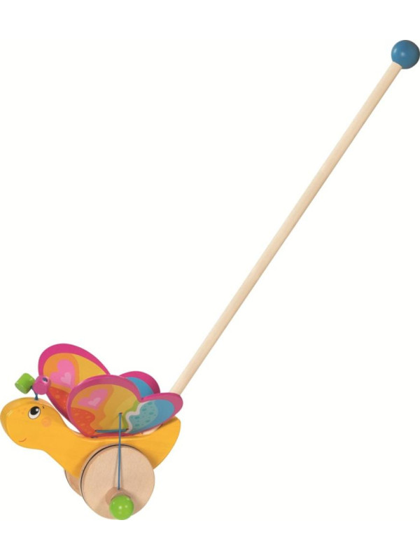 Drewniana Zabawka na kiju do pchania Motyl Labelle Goki