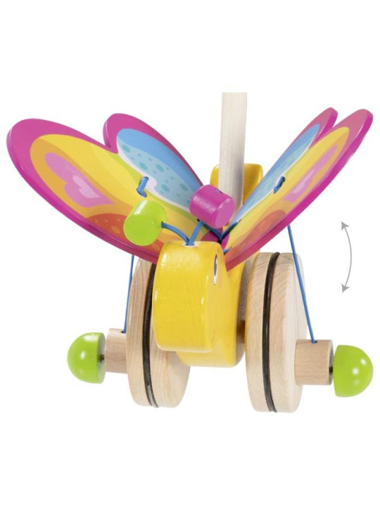 Drewniana Zabawka na kiju do pchania Motyl Labelle Goki