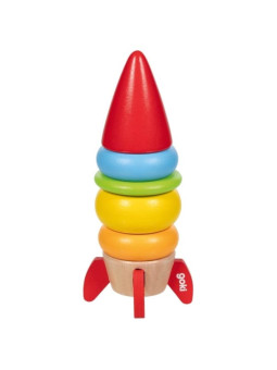 Wieża na paliku drewniana układanka Rakieta Goki